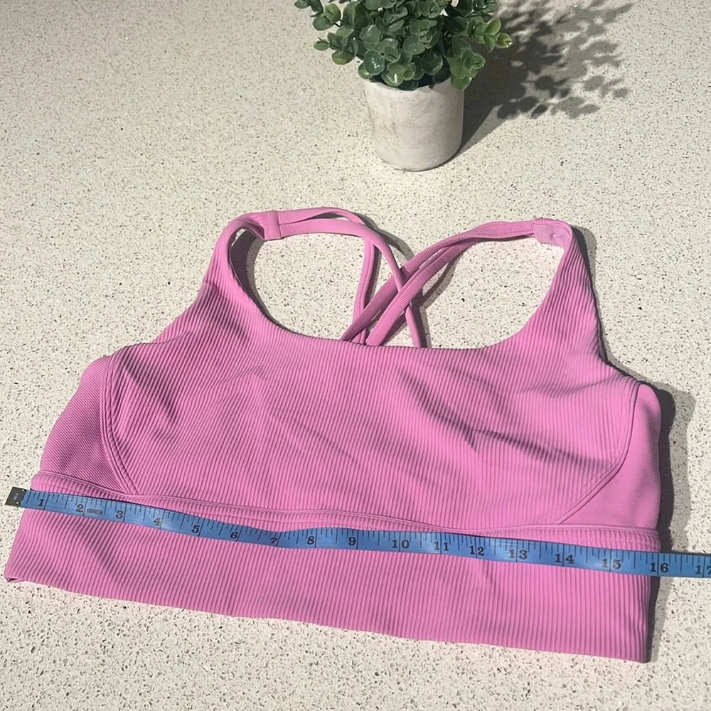 Lululemon Sz 14 Energy Longline Ribbed Bra *Medium Support in Dahlia Mauve Sz 14 - Picture 10 of 16